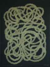 Seven squiggly loops sand, 2014, 15 in h x 11.25 in w, colored pencil on rag paper